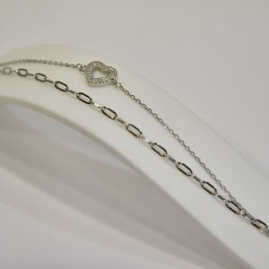 Pulsera de plata doble