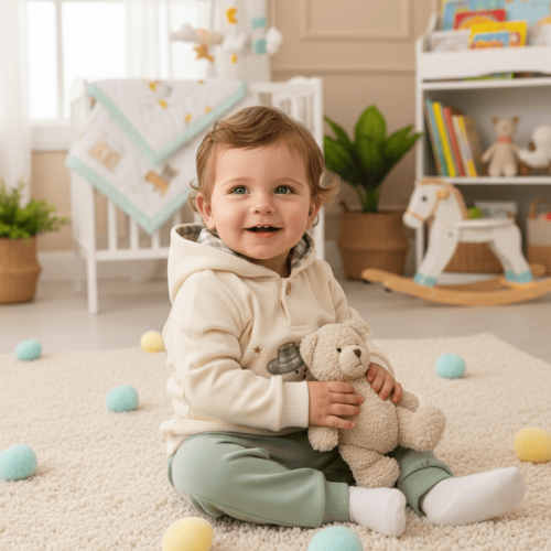 Chándal para Bebé de Invierno - Conjunto de Sudadera con Capucha y Pantalón Osito
