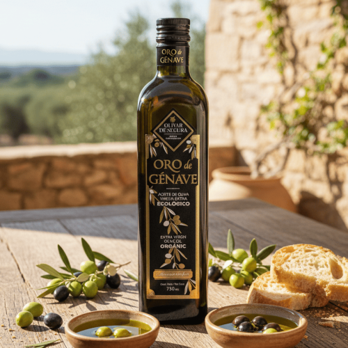 Aceite de Oliva Virgen Extra Ecológico Oro de Génave - Botella Marasca 750ml