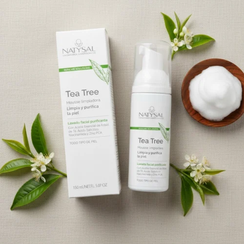Mousse Limpiadora Facial Natysal Árbol del Té – Purificante para Piel Grasa y Sensible